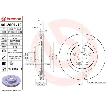 Brzdový kotouč Brzdový kotouč BREMBO 09.8904.11