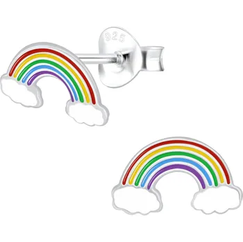 Náušnice Dětské stříbrné duhové náušnice