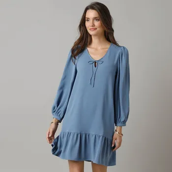 Dámské šaty Krátké jednobarevné šaty modrá 42