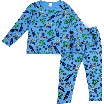 Chlapecké pyžamo Minecraft (tričko dlouhý rukáv a tepláky) Barva: modrá, Velikost: 140