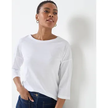 Dámské tričko Volné tričko se 7/8 rukávy bílá 42/44