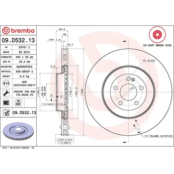 Brzdový kotouč Brzdový kotouč BREMBO 09.D532.13