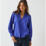 Halenka s madeirovou výšivkou tmavě modrá 42