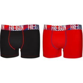 Boxerky Sada 2 strečových boxerek Freegun® černá+červená 101/108 (XL)