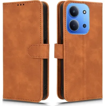 Pouzdro na mobilní telefon Feel knížkové pouzdro na Xiaomi Redmi 15C 4G/5G (173mm) - hnědé