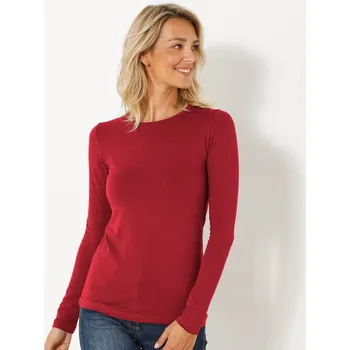 Dámské tričko Strečové tričko s kulatým výstřihem tmavá červená 38/40