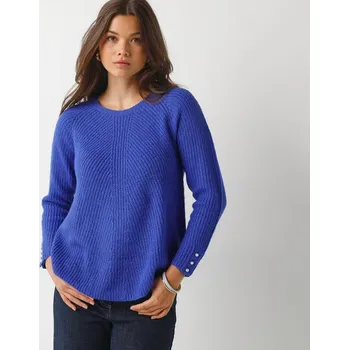 Dámský svetr Rozšířený dlouhý pulovr tmavě modrá 34/36