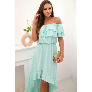 Dámské šaty Kesi Dámské šaty s odhalenými rameny a prodlouženými zády Barva: Tyrkysová, Velikost: UNI