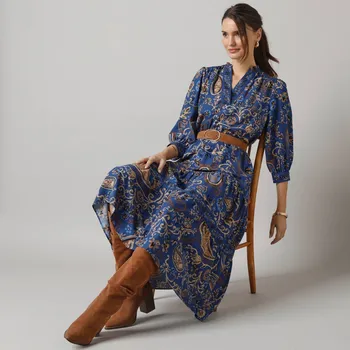 Dámské šaty Midi šaty s potiskem modrá 38