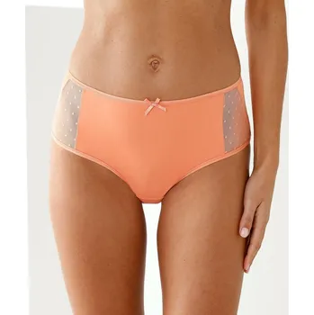 Kalhotky Sada 2 kalhotek maxi z mikrovlákna a tylu meruňková 38/40