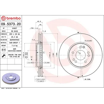 Brzdový kotouč Brzdový kotouč BREMBO 09.5373.20