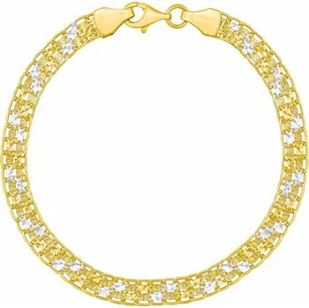 Náramek Zlatý náramek Corona ze žlutého a bílého zlata - 5 mm varianta 19 cm FNN1070BGYW-19 cm