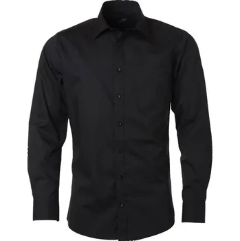 Pánská košile DAIBER JN 678 / Pánská popelínová košile s dlouhým rukávem - black 4XL