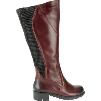 Dámské kozačky Kozačky na široké lýtko De Plus kožené 9610-K-LARA bordo - 38