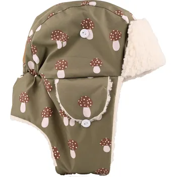 Čepice Dětská zimní čepice ušanka zelená EXANI - GREEN MUSHROOM Velikost: 54cm (vel 110)