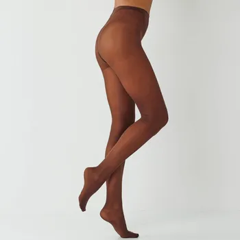 Dámské punčochy Sada 2 poloprůhledných punčochových kalhot 30 DEN čokoládová 7