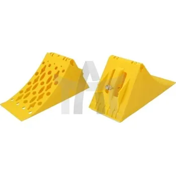 Zajišťovací klín kola Klín pod kolo velký plastový žlutý SERTPLAS 5502A