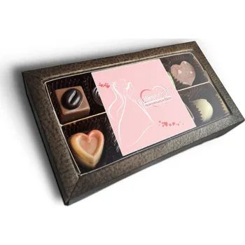 Bonboniéra Sablio Pralinky Blahopřejeme novomanželům - 10 ks pralinek