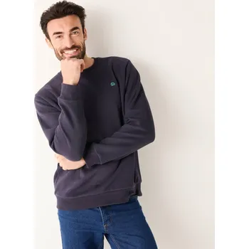 Pánská mikina Hřejivá mikina s kulatým výstřihem a výšivkou vpředu nám. modrá 147/156 (5XL)