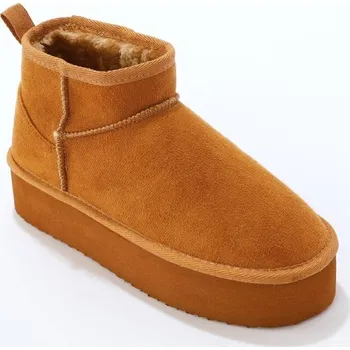 Dámské tenisky Válenky na platformě, s umělou kožešinou karamelová 36