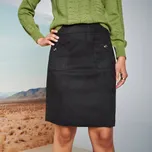 Rozšířená sukně v semišovém vzhledu černá 44