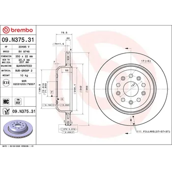 Brzdový kotouč Brzdový kotouč BREMBO 09.N375.31