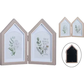 Fotorámeček Prodex Import Fotorámeček dřevo špičatý 2 fotky