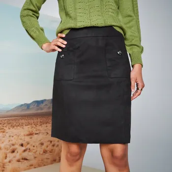 Dámská sukně Rozšířená sukně v semišovém vzhledu černá 38