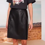 Rozšířená koženková sukně černá 52