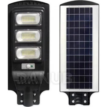 LED osvětlení LED solární pouliční svítilna se senzorem - 150W - 6000K - s dálkovým ovládáním - černá