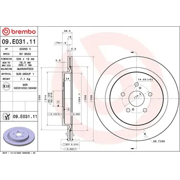 Brzdový kotouč Brzdový kotouč BREMBO 09.E031.11