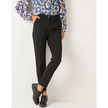 Dámské kalhoty Jednobarevné cigaretové kalhoty z úpletu Milano černá 38