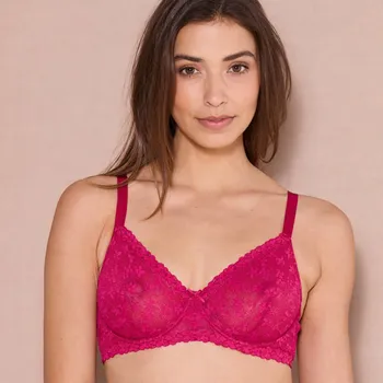 Podprsenka Sada 2 zmenšujících podprsenek z krajky, s kosticemi třešňová+citronová 80C