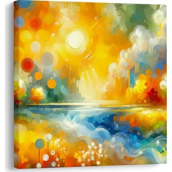 Obraz Dovido Obraz květinová pole a lesklá hladina