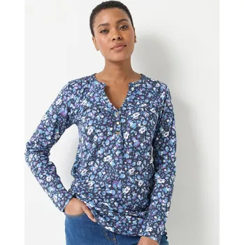 Tunika s dlouhými rukávy a potiskem zvířecí srsti nám. modrá/režná 42/44