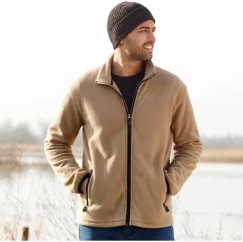 Pánské oblečení Mikina na zip, z mikrofleecu béžová 97/106 (L)