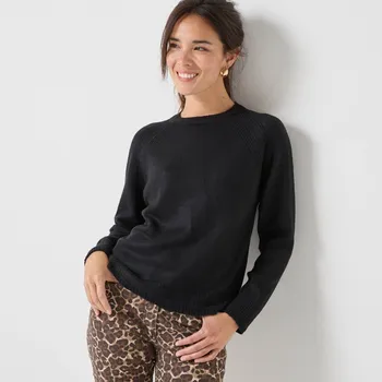 Dámský svetr Pulovr s kulatým výstřihem, jemný na dotek černá 38/40