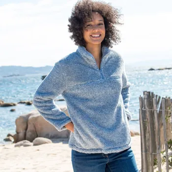 Dámská mikina Mikina na zip, úplet s chlupem modrošedý melír 52