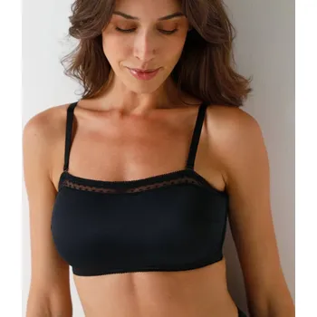 Podprsenka Bandeau podprsenka Paia z mikrovlákna s kosticemi černá 48