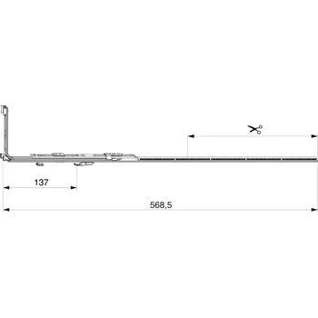 Příslušenství k oknu MACO Rohový převod MM pro oblouková okna, vodorovně prodloužitelný 1 i.S.