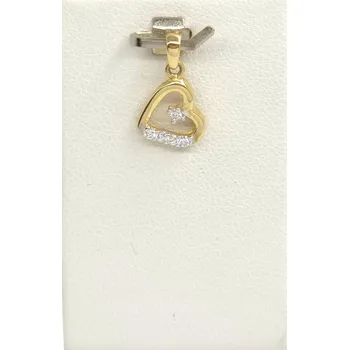 Přívěsek Přívěšek srdce se zirkony, 0,68 g, Au 585