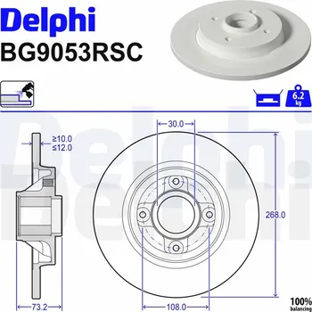 Brzdový kotouč Brzdový kotouč DELPHI BG9053RSC