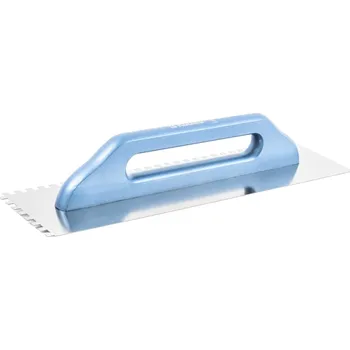 Zdenické nářadí KUBALA Hladítko nerezové hladké, dřevěná rukojeť | 130x480 mm, zub 8x8