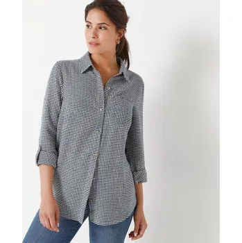 Dámské tričko Flanelová košile se vzorem kohoutí stopy nám. modrá/režná 38