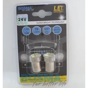 Autožárovka Žárovka 24V LED SMD5050 BA15S 6000K BOSMA 5417