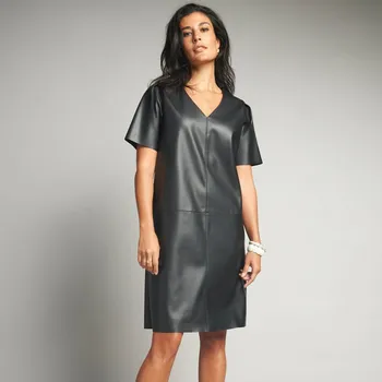 Dámské šaty Blancheporte Koženkové krátké šaty černá 42