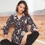 Tunika na knoflíky, s potiskem černá/režná 50