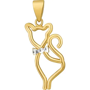 Přívěsek Zlatý přívěsek Feline ze žlutého a bílého zlata FNN22313PGYW