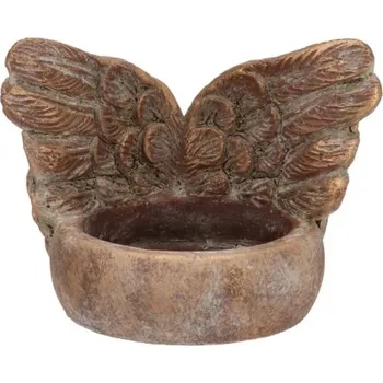Svícen Zlatý antik cementový svícen andělská křídla Angel Wings Gold - 11*9*8 cm