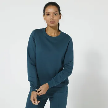 Dámská mikina Mikina z česaného moltonu s kulatým výstřihem tyrkysová 52